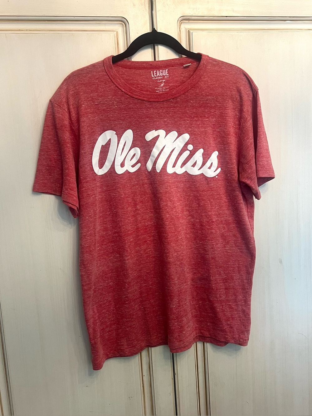 Ole Miss T Shirt League Classic Fit Heathered Red Short Sleeve Football Sports M